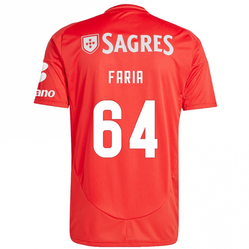 Niño Fútbol Camiseta Hugo Faria #64 Rojo Blanco 1ª Equipación 2024/25 México