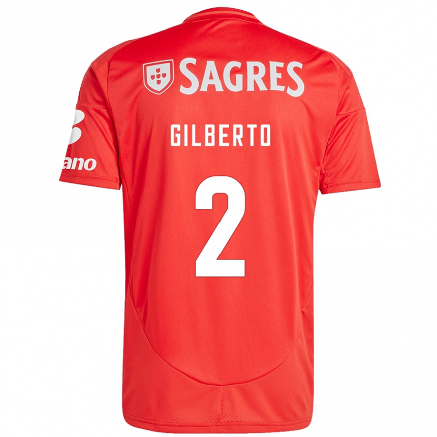 Niño Fútbol Camiseta Gilberto #2 Rojo Blanco 1ª Equipación 2024/25 México