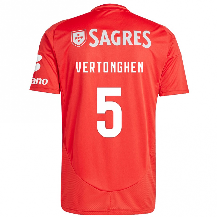 Niño Fútbol Camiseta Jan Vertonghen #5 Rojo Blanco 1ª Equipación 2024/25 México