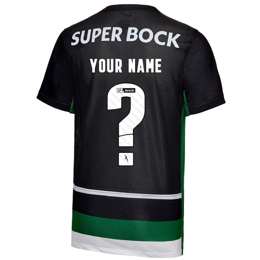 Niño Fútbol Camiseta Su Nombre #0 Negro Blanco Verde 1ª Equipación 2024/25 México