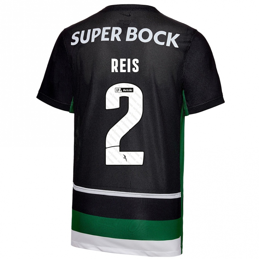 Niño Fútbol Camiseta Matheus Reis #2 Negro Blanco Verde 1ª Equipación 2024/25 México