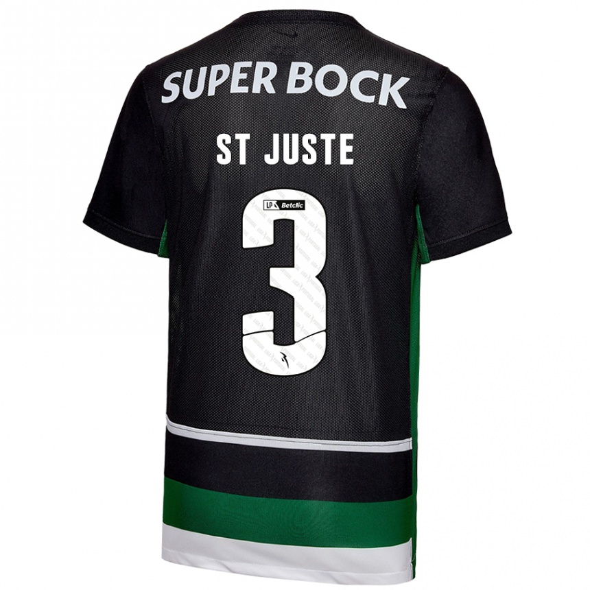 Niño Fútbol Camiseta Jerry St. Juste #3 Negro Blanco Verde 1ª Equipación 2024/25 México