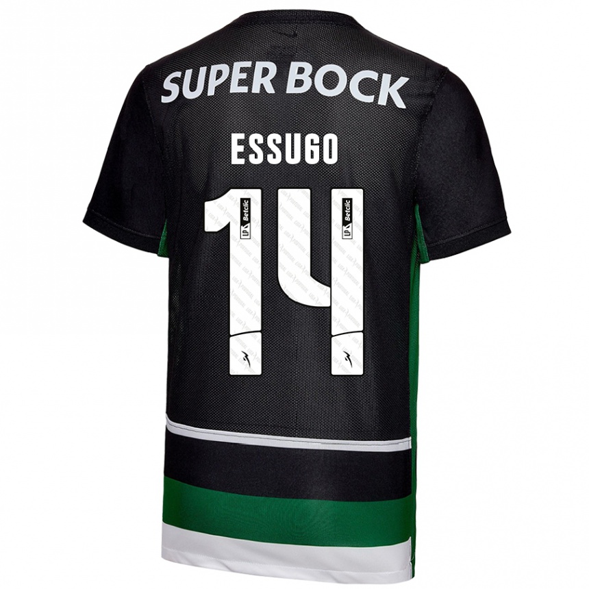 Niño Fútbol Camiseta Dário Essugo #14 Negro Blanco Verde 1ª Equipación 2024/25 México