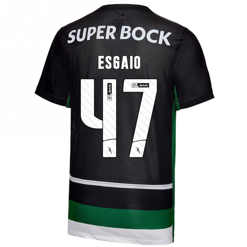 Niño Fútbol Camiseta Ricardo Esgaio #47 Negro Blanco Verde 1ª Equipación 2024/25 México