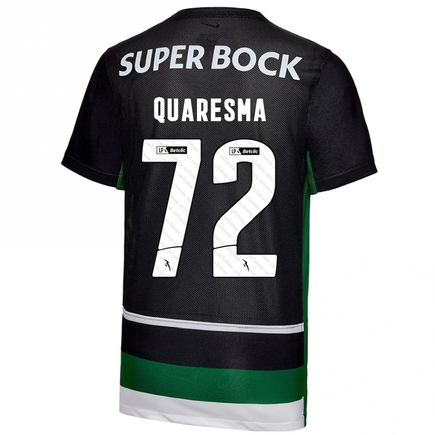 Niño Fútbol Camiseta Eduardo Quaresma #72 Negro Blanco Verde 1ª Equipación 2024/25 México