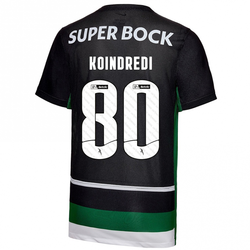 Niño Fútbol Camiseta Koba Koindredi #80 Negro Blanco Verde 1ª Equipación 2024/25 México