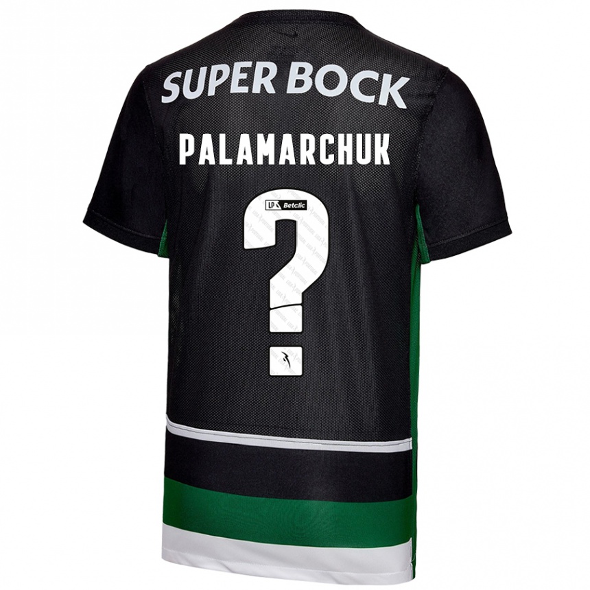 Niño Fútbol Camiseta Cristiano Vitaly Palamarchuk #0 Negro Blanco Verde 1ª Equipación 2024/25 México