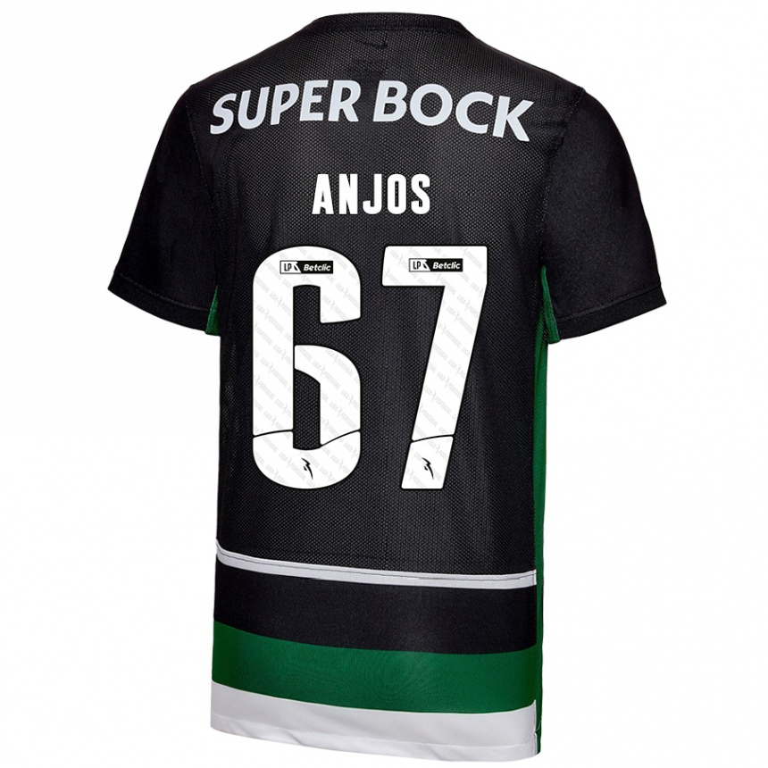 Niño Fútbol Camiseta Lucas Anjos #67 Negro Blanco Verde 1ª Equipación 2024/25 México