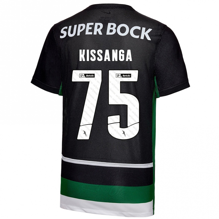 Niño Fútbol Camiseta Manuel Kissanga #75 Negro Blanco Verde 1ª Equipación 2024/25 México