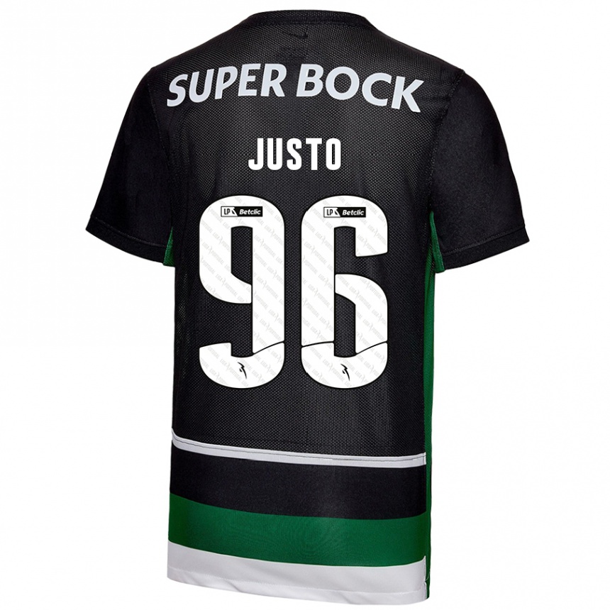 Niño Fútbol Camiseta Samuel Justo #96 Negro Blanco Verde 1ª Equipación 2024/25 México