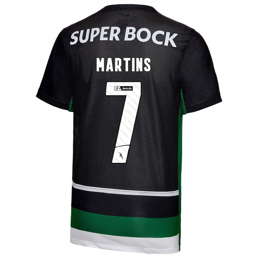 Niño Fútbol Camiseta Joana David Carromeu Martins #7 Negro Blanco Verde 1ª Equipación 2024/25 México