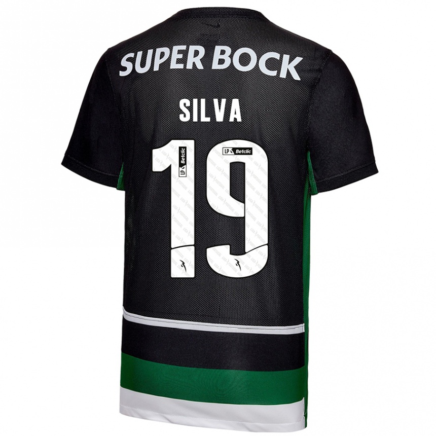 Niño Fútbol Camiseta Diana Silva #19 Negro Blanco Verde 1ª Equipación 2024/25 México