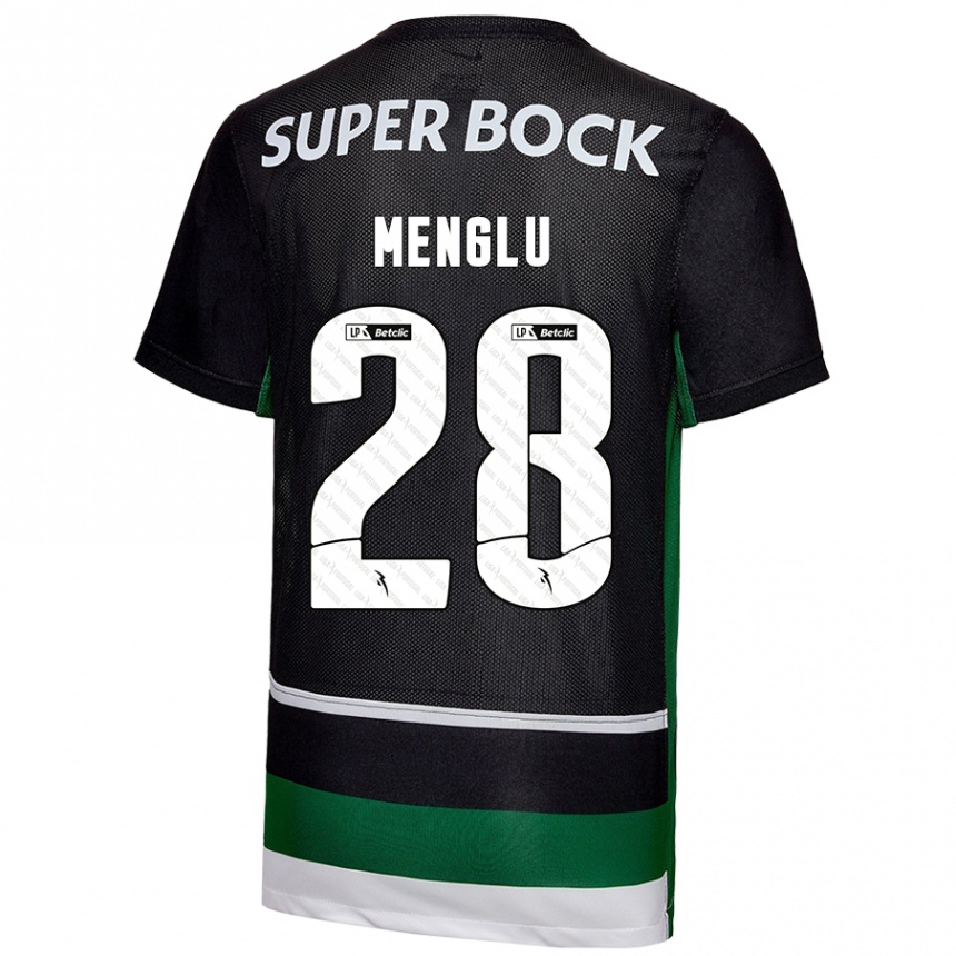 Niño Fútbol Camiseta Shen Menglu #28 Negro Blanco Verde 1ª Equipación 2024/25 México