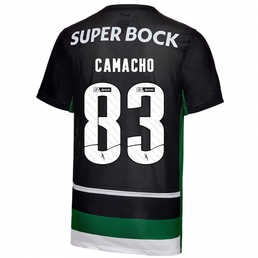 Niño Fútbol Camiseta Rafael Camacho #83 Negro Blanco Verde 1ª Equipación 2024/25 México