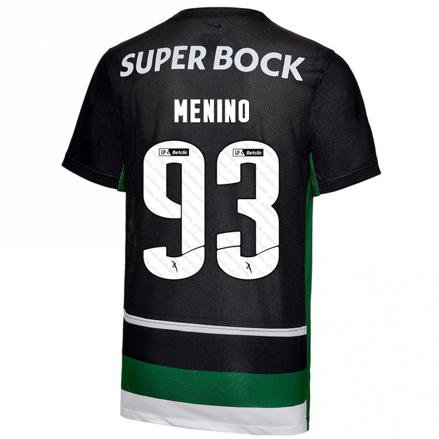 Niño Fútbol Camiseta Miguel Menino #93 Negro Blanco Verde 1ª Equipación 2024/25 México