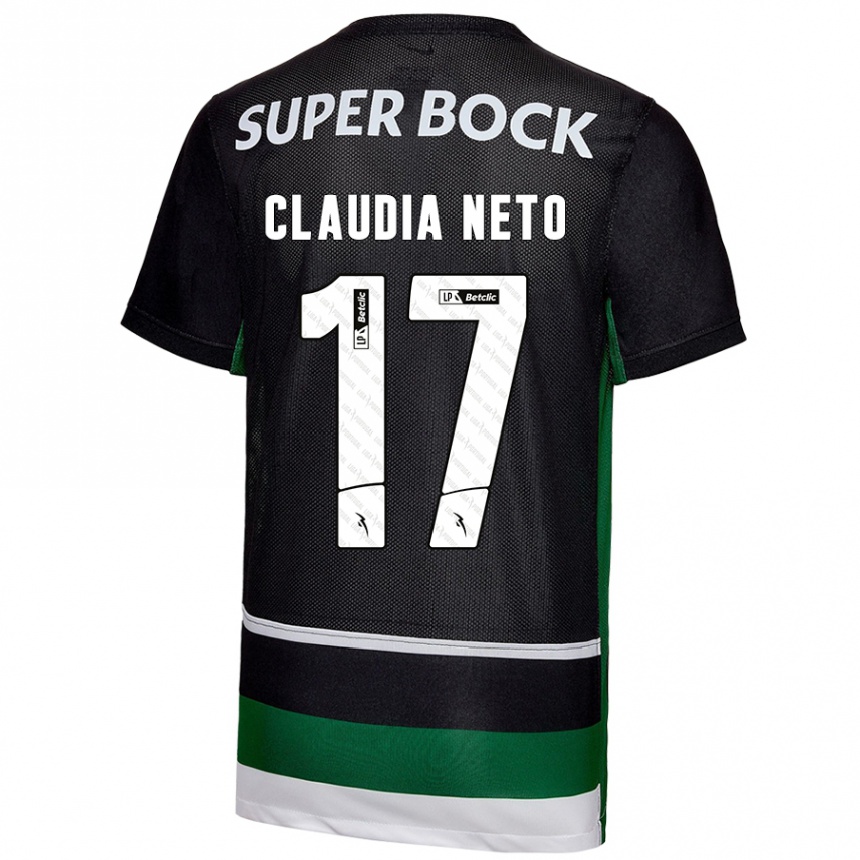 Niño Fútbol Camiseta Cláudia Teresa Pires Neto #17 Negro Blanco Verde 1ª Equipación 2024/25 México