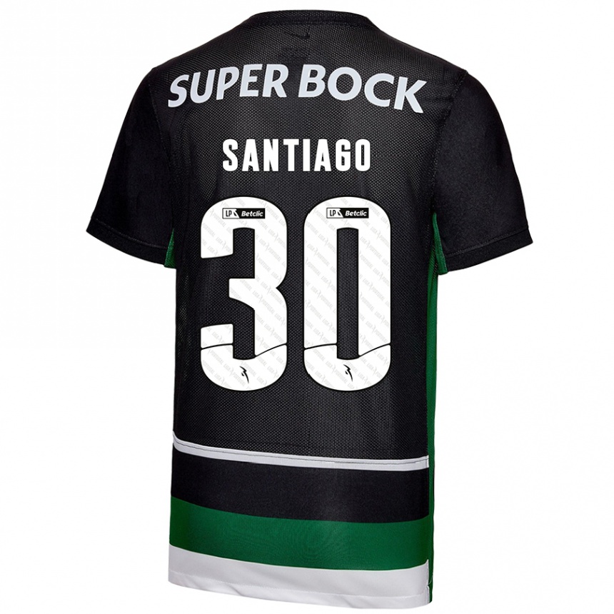 Niño Fútbol Camiseta Carolina Santiago #30 Negro Blanco Verde 1ª Equipación 2024/25 México