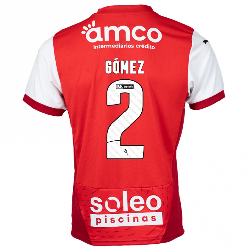 Niño Fútbol Camiseta Víctor Gómez #2 Rojo Blanco 1ª Equipación 2024/25 México