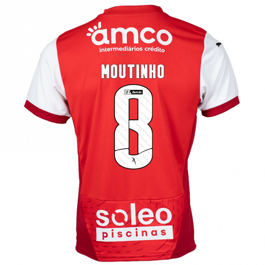 Niño Fútbol Camiseta João Moutinho #8 Rojo Blanco 1ª Equipación 2024/25 México