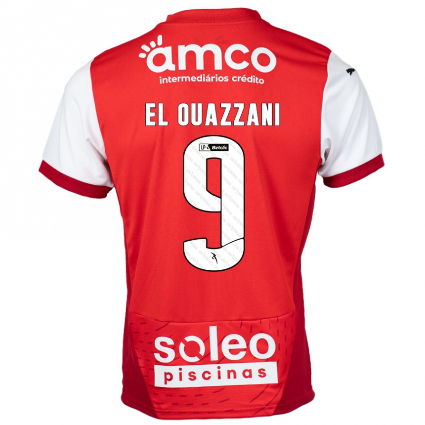 Niño Fútbol Camiseta Amine El Ouazzani #9 Rojo Blanco 1ª Equipación 2024/25 México