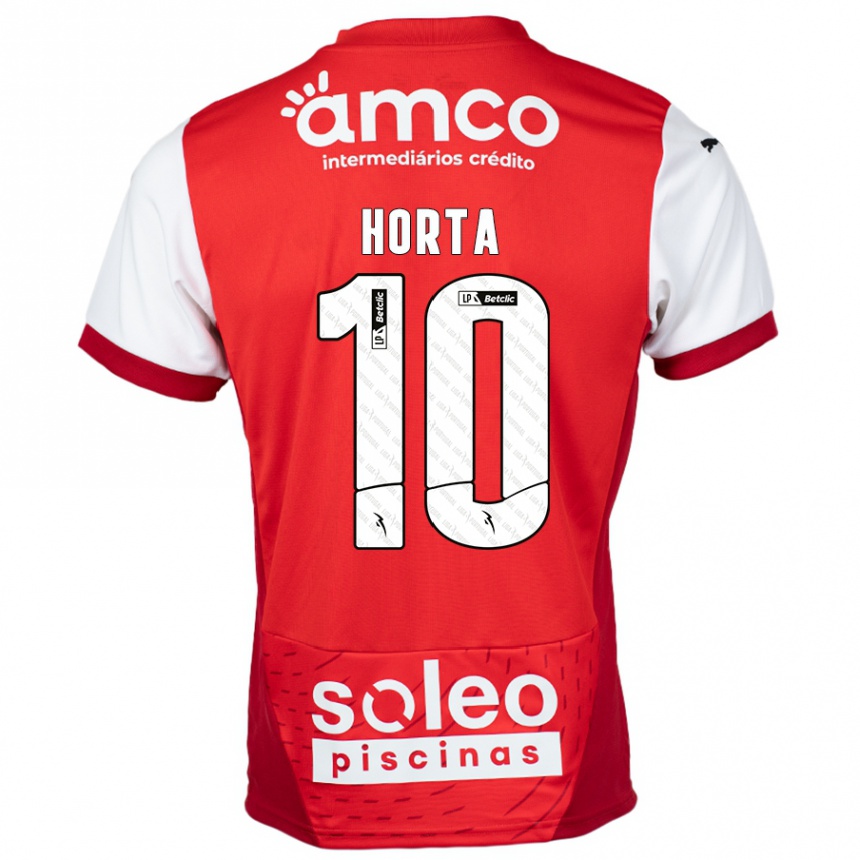 Niño Fútbol Camiseta André Horta #10 Rojo Blanco 1ª Equipación 2024/25 México