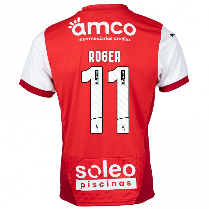 Niño Fútbol Camiseta Roger #11 Rojo Blanco 1ª Equipación 2024/25 México