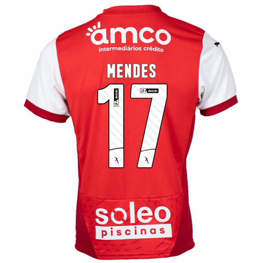 Niño Fútbol Camiseta Joe Mendes #17 Rojo Blanco 1ª Equipación 2024/25 México