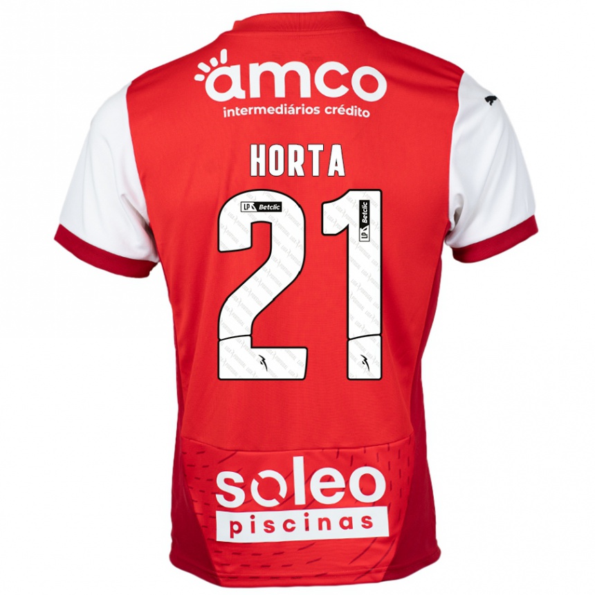 Niño Fútbol Camiseta Ricardo Horta #21 Rojo Blanco 1ª Equipación 2024/25 México