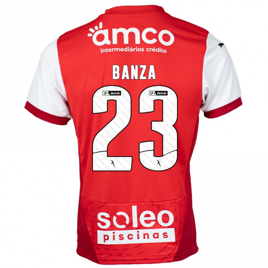 Niño Fútbol Camiseta Simon Banza #23 Rojo Blanco 1ª Equipación 2024/25 México