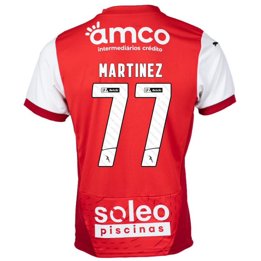 Niño Fútbol Camiseta Gabri Martínez #77 Rojo Blanco 1ª Equipación 2024/25 México