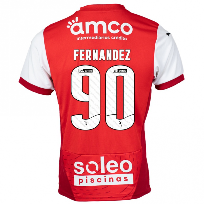 Niño Fútbol Camiseta Roberto Fernández #90 Rojo Blanco 1ª Equipación 2024/25 México