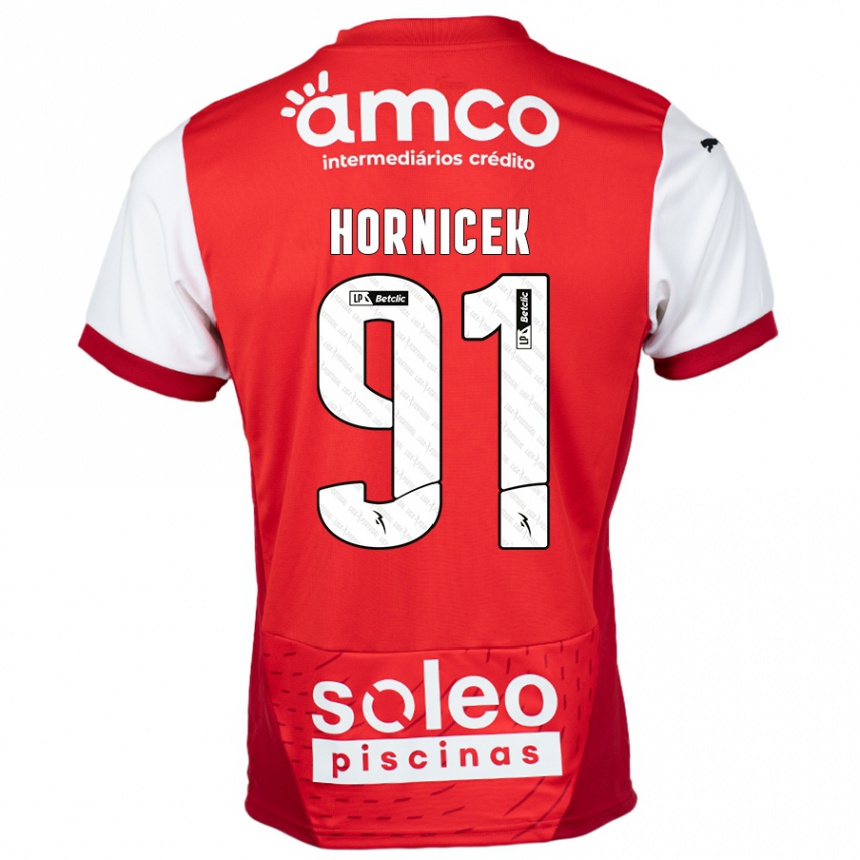 Niño Fútbol Camiseta Lukas Hornicek #91 Rojo Blanco 1ª Equipación 2024/25 México