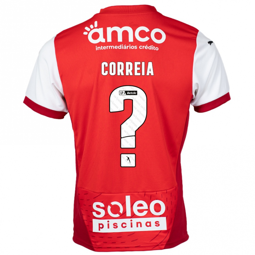 Niño Fútbol Camiseta Nuno Correia #0 Rojo Blanco 1ª Equipación 2024/25 México