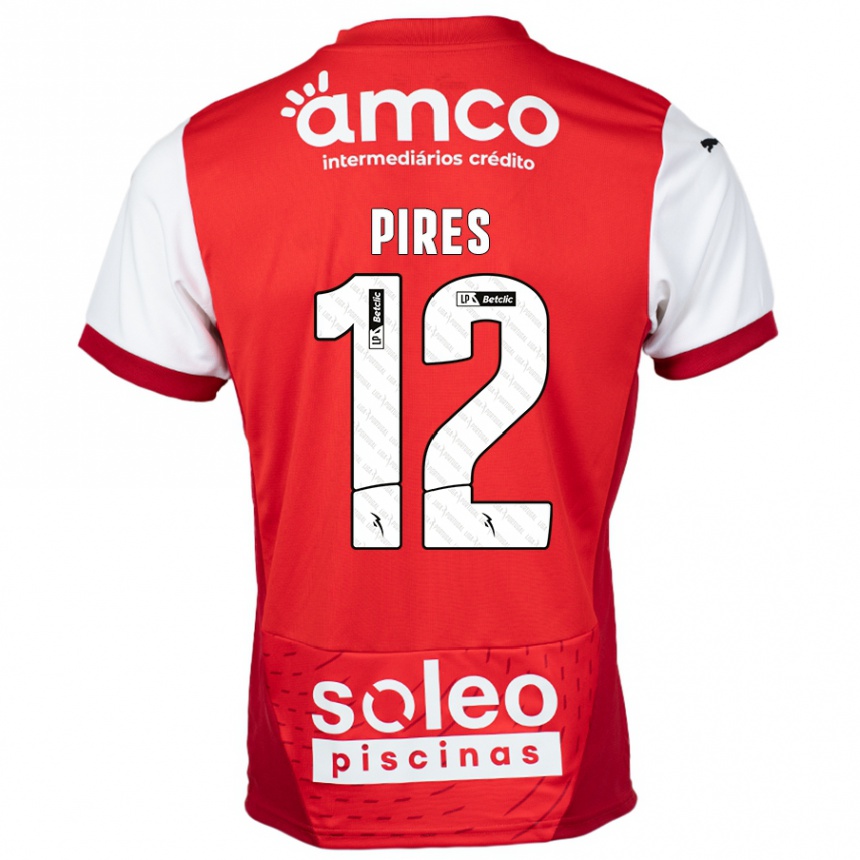 Niño Fútbol Camiseta Hugo Pires #12 Rojo Blanco 1ª Equipación 2024/25 México