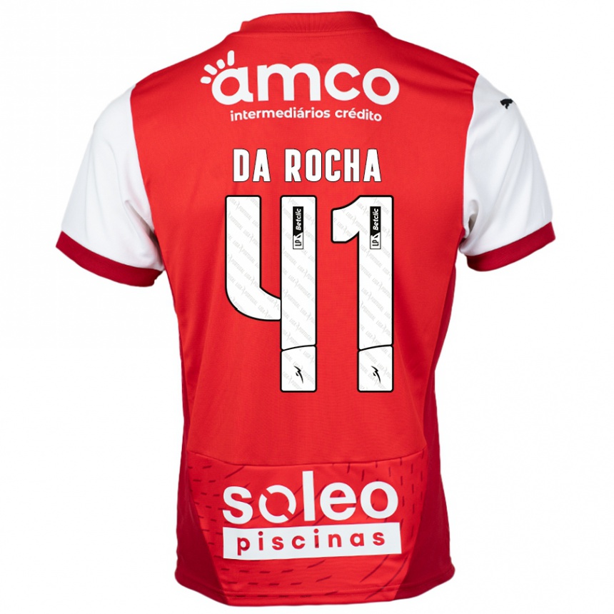 Niño Fútbol Camiseta Yanis Da Rocha #41 Rojo Blanco 1ª Equipación 2024/25 México