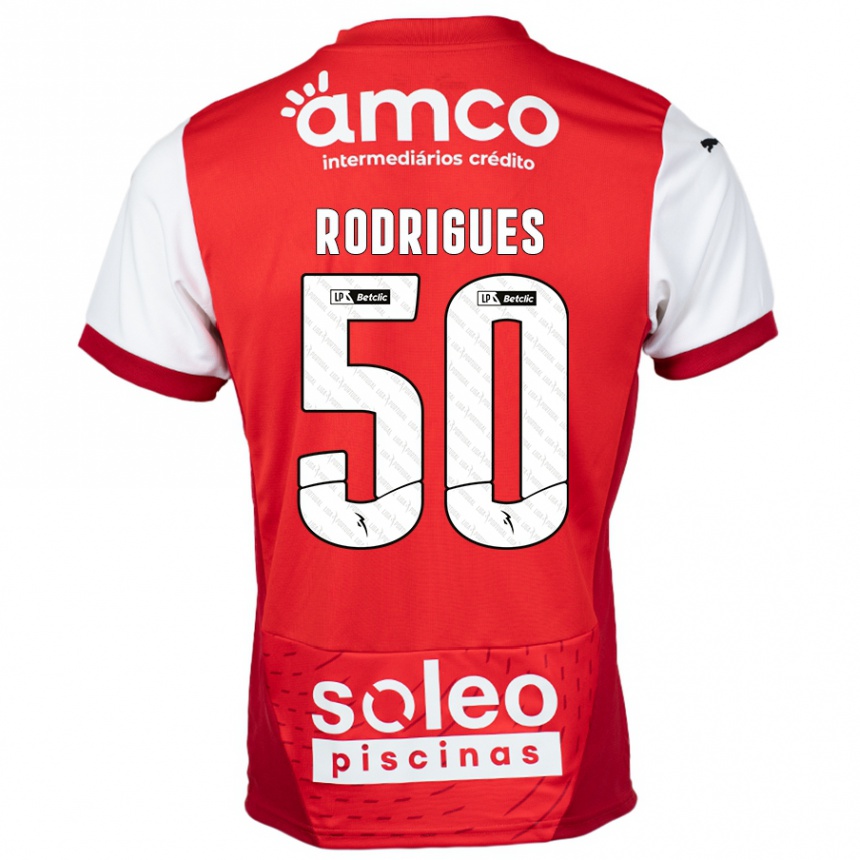 Niño Fútbol Camiseta Diego Rodrigues #50 Rojo Blanco 1ª Equipación 2024/25 México