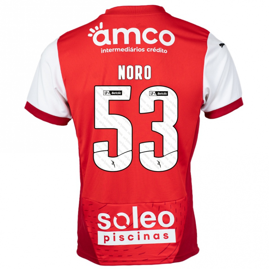 Niño Fútbol Camiseta Jonatás Noro #53 Rojo Blanco 1ª Equipación 2024/25 México