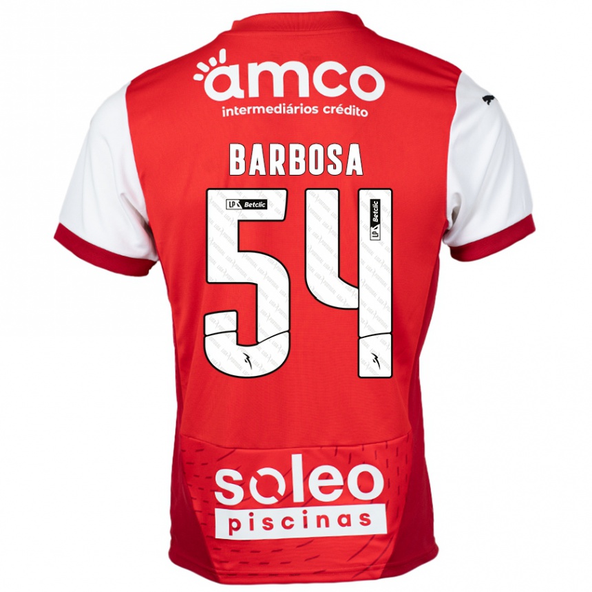 Niño Fútbol Camiseta Guilherme Barbosa #54 Rojo Blanco 1ª Equipación 2024/25 México