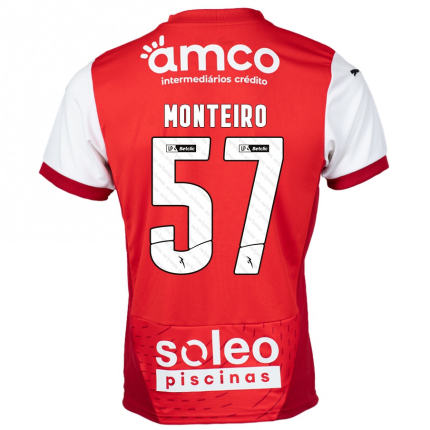 Niño Fútbol Camiseta Jordan Monteiro #57 Rojo Blanco 1ª Equipación 2024/25 México