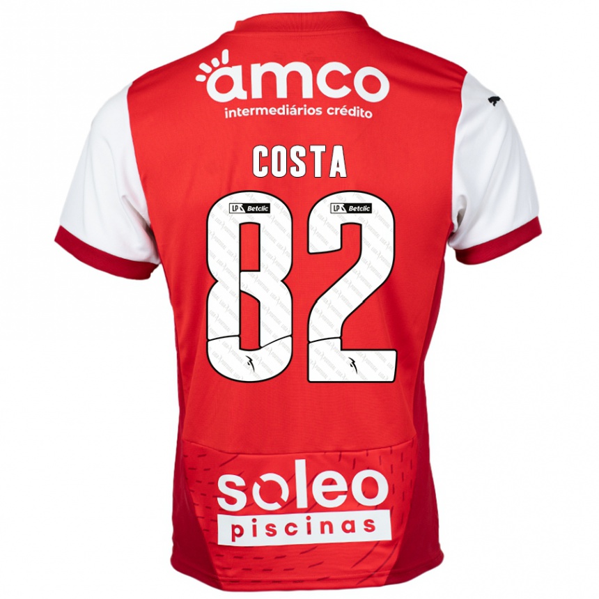 Niño Fútbol Camiseta Gui Costa #82 Rojo Blanco 1ª Equipación 2024/25 México