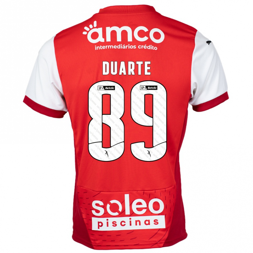 Niño Fútbol Camiseta Afonso Duarte #89 Rojo Blanco 1ª Equipación 2024/25 México