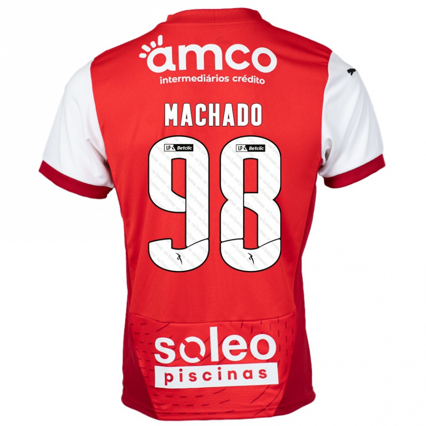 Niño Fútbol Camiseta Gonçalo Machado #98 Rojo Blanco 1ª Equipación 2024/25 México