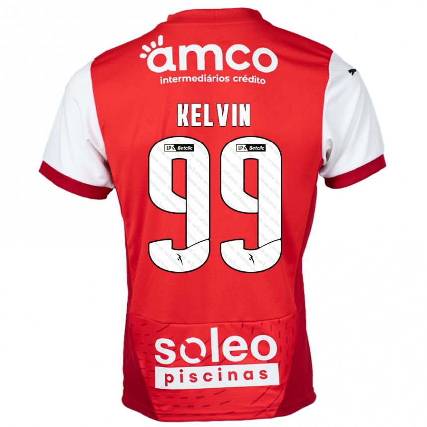 Niño Fútbol Camiseta Kauan Kelvin #99 Rojo Blanco 1ª Equipación 2024/25 México