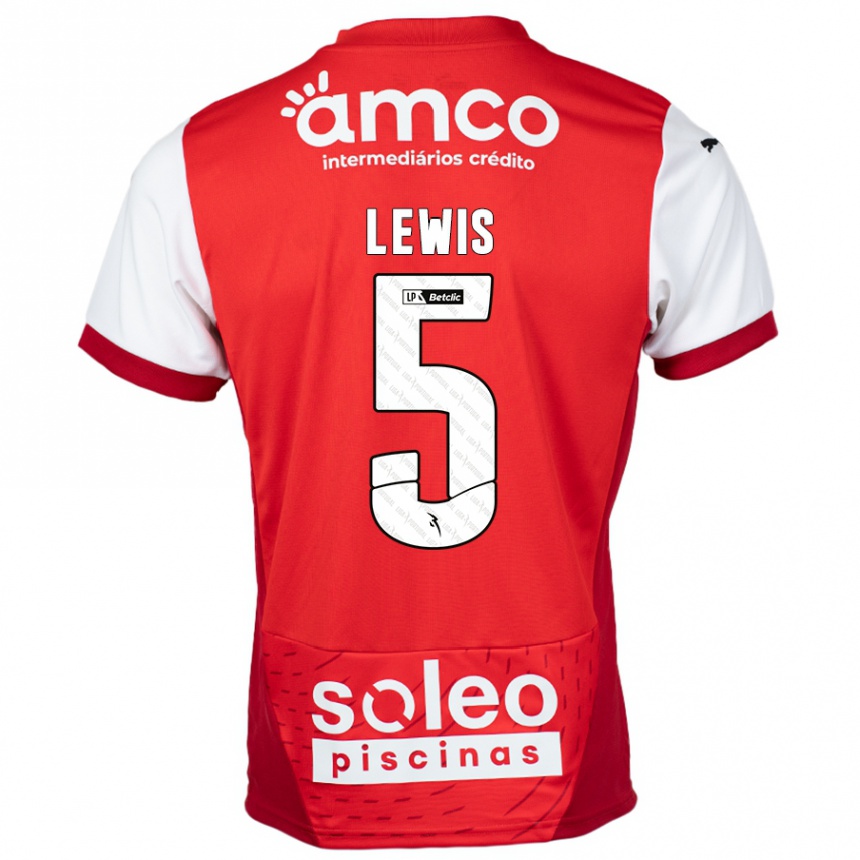 Niño Fútbol Camiseta Leah Lewis #5 Rojo Blanco 1ª Equipación 2024/25 México