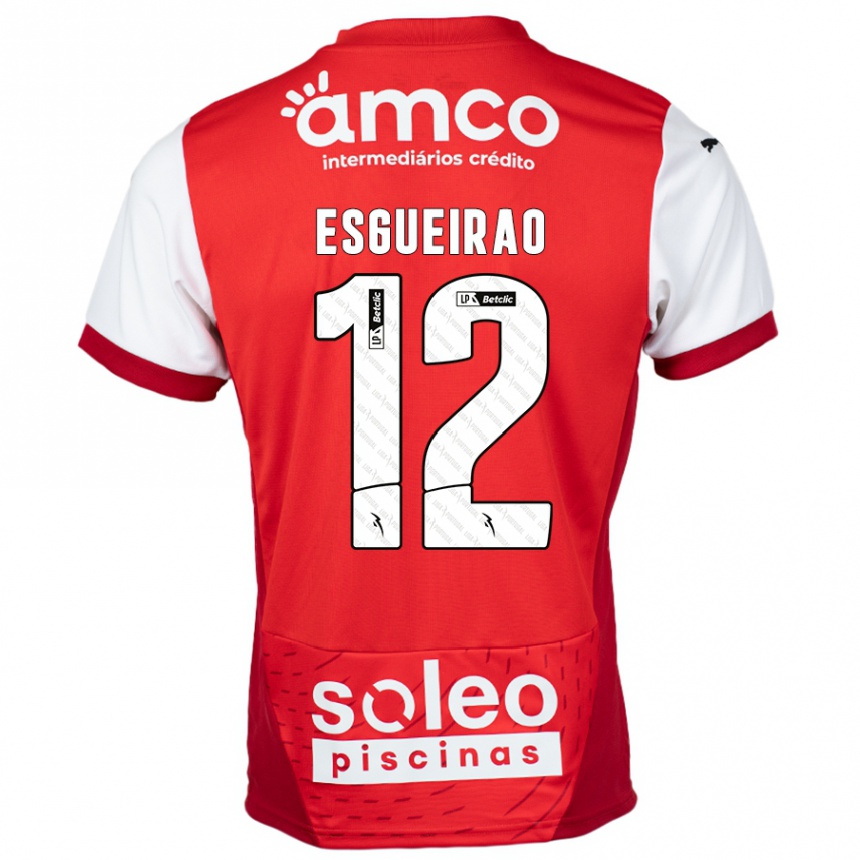 Niño Fútbol Camiseta Íris Esgueirão #12 Rojo Blanco 1ª Equipación 2024/25 México