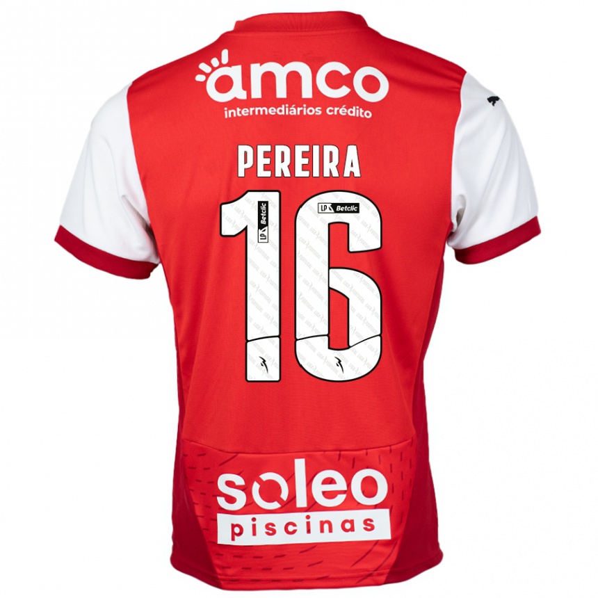 Niño Fútbol Camiseta Catarina Pereira #16 Rojo Blanco 1ª Equipación 2024/25 México