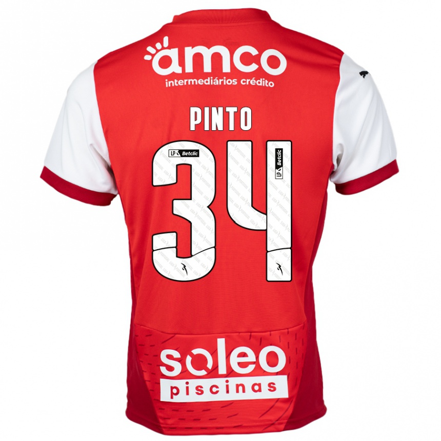 Niño Fútbol Camiseta Ana Pinto #34 Rojo Blanco 1ª Equipación 2024/25 México