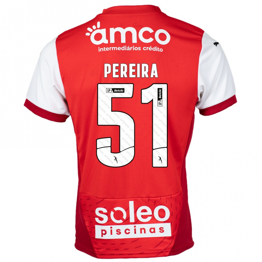 Niño Fútbol Camiseta Evy Pereira #51 Rojo Blanco 1ª Equipación 2024/25 México