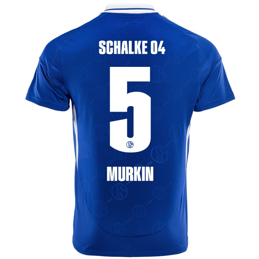 Niño Fútbol Camiseta Derry Murkin #5 Azul Real 1ª Equipación 2024/25 México