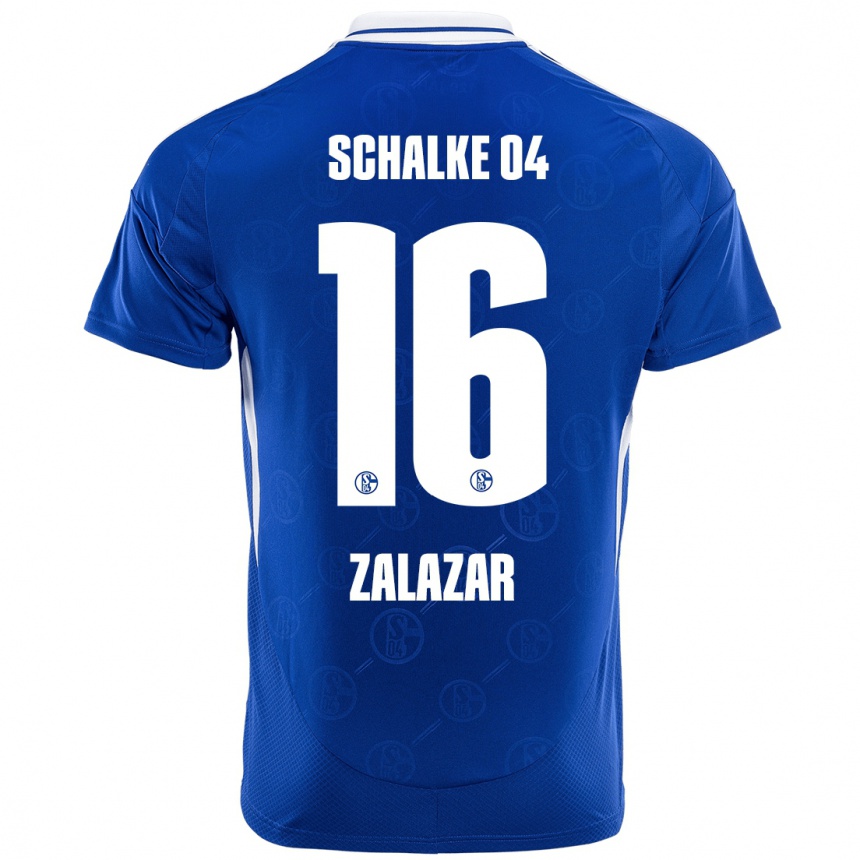 Niño Fútbol Camiseta Mauro Zalazar #16 Azul Real 1ª Equipación 2024/25 México